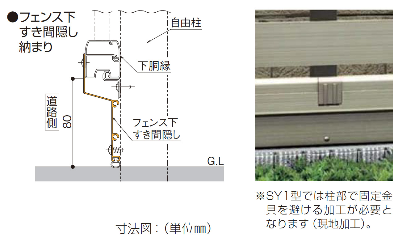 フェンス下隙間隠し2