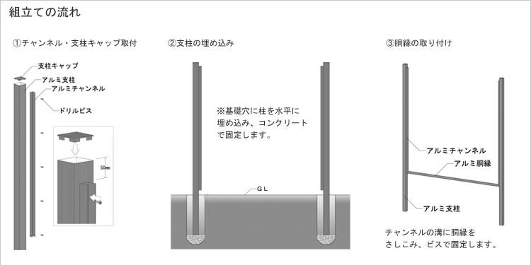 竹垣_目隠しフェンス_組立1