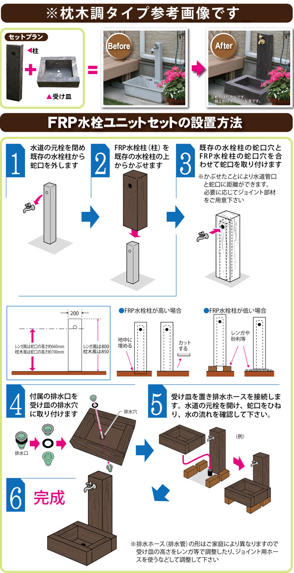 水栓柱カバー 工事不要 立水栓 レンガ調 のご紹介｜関東ハウス販売株式会社